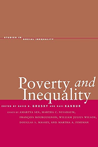 Imagen de archivo de Poverty and Inequality (Studies in Social Inequality) a la venta por Ergodebooks