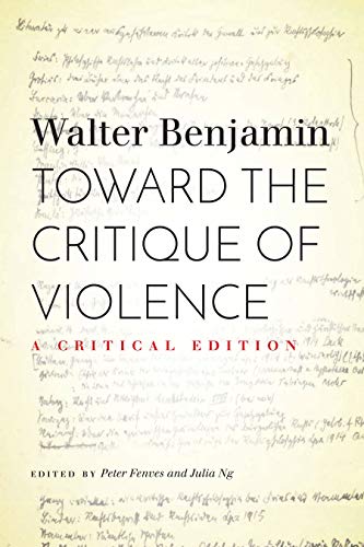 Stock image for Toward the Critique of Violence   A Critical Edition for sale by Revaluation Books