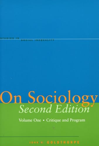 Imagen de archivo de On Sociology. Volume One (1): Critique and Program a la venta por G. & J. CHESTERS