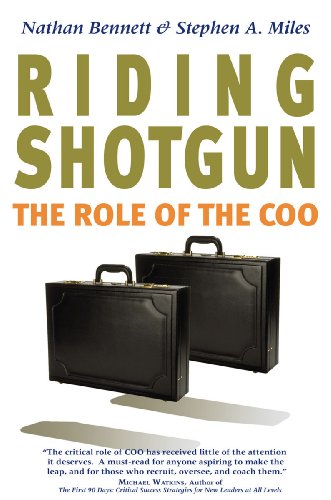 Beispielbild fr Riding Shotgun : The Role of the COO zum Verkauf von Better World Books