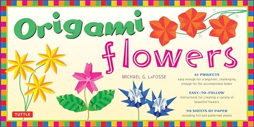 9780804835350: Origami Flowers Kit: Fold Lovely Daises, Lilies, Lotus Flowers and More!: Kit with 2 Origami Books, 41 Projects and 98 Origami Papers