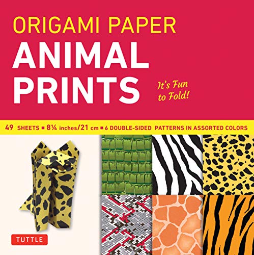 Imagen de archivo de Origami Paper - Animal Prints - 8 1/4" - 49 Sheets: Tuttle Origami Paper: Large Origami Sheets Printed with 6 Different Patterns: Instructions for 6 Projects Included a la venta por ZBK Books