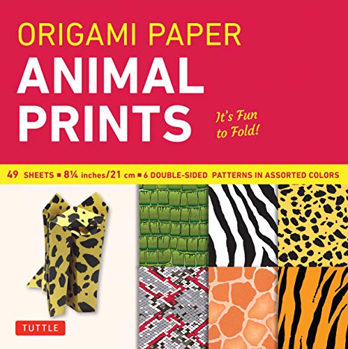 9780804837958: Origami Papers Animal Prints (Large 8 1/4") /anglais: Tuttle Origami Paper: Large Origami Sheets Printed with 6 Different Patterns: Instructions for 6 Projects Included