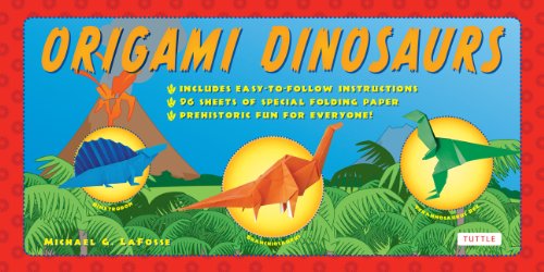 Stock image for Origami Dinosaurs Kit: Includes 2 Origami Books, 20 Fun Projects and 98 Origami Paper: Great for Kids and Parents [With Book(s)] for sale by ThriftBooks-Dallas