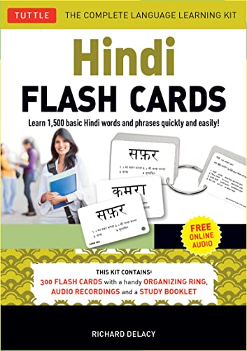 9780804839884: Hindi Flash Cards Kit: Learn 1,500 basic Hindi words and phrases quickly and easily!