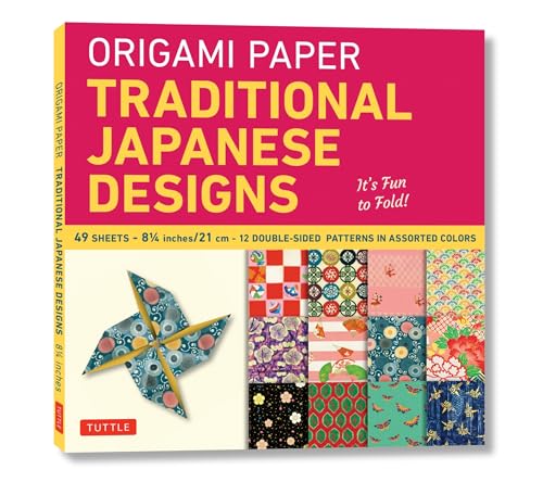 9780804841900: Origami Paper - Traditional Japanese Designs - Large 8 1/4": Tuttle Origami Paper: Double Sided Origami Sheets Printed with 12 Different Patterns (Instructions for 6 Projects Included)