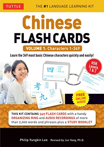 9780804842013: Chinese Flash Cards Kit Volume 1 /anglais: HSK Levels 1 & 2 Elementary Level: Characters 1-349 (Online Audio for each word Included)
