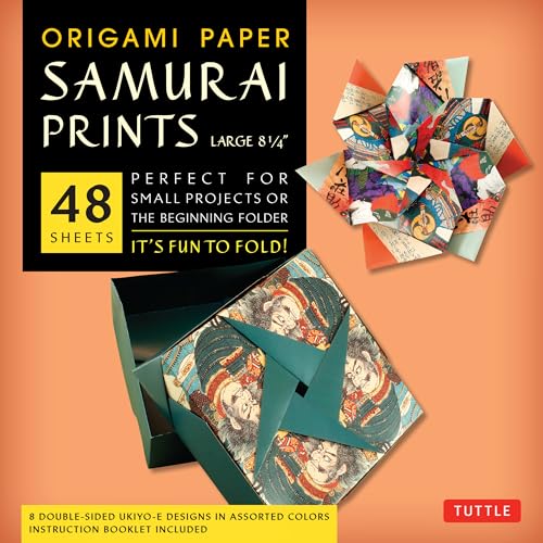 Beispielbild fr Origami Paper - Samurai Prints - Large 8 1/4" - 48 Sheets: Tuttle Origami Paper: Origami Sheets Printed with 8 Different Designs: Instructions for 6 Projects Included zum Verkauf von HPB-Ruby
