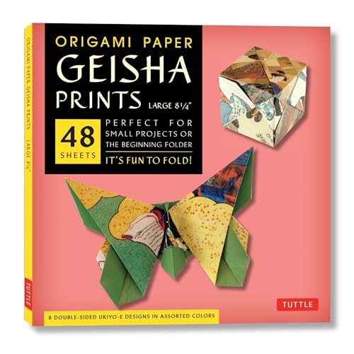 9780804844802: Origami Paper - Geisha Prints - Large 8 1/4" - 48 Sheets: Tuttle Origami Paper: Origami Sheets Printed with 8 Different Designs: Instructions for 6 Projects Included