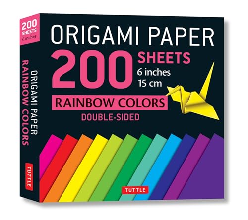 Beispielbild fr Origami Paper 200 Sheets Rainbow Colors 6 inches 15 cm: Tuttle Origami Paper: Double Sided Origami Sheets Printed with 12 Different Designs . (Instructions for 6 Projects Included) zum Verkauf von WorldofBooks
