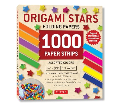 Imagen de archivo de Origami Stars Papers 1,000 Paper Strips in Assorted Colors: 10 colors - 1000 sheets - Easy Instructions for Origami Lucky Stars a la venta por Bellwetherbooks