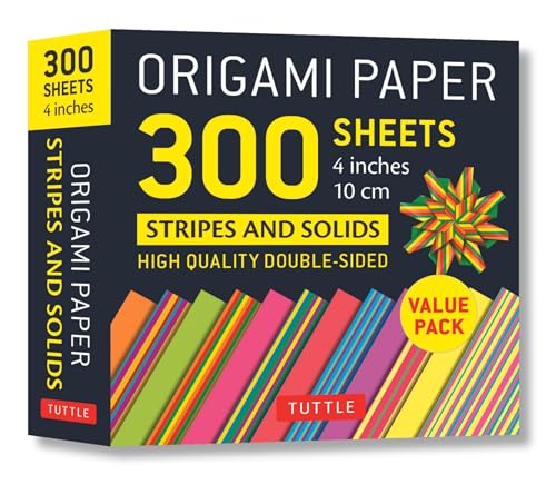 Imagen de archivo de Origami Paper 300 sheets Stripes and Solids 4" (10 cm): Tuttle Origami Paper: Double-Sided Origami Sheets Printed with 12 Different Designs a la venta por Bellwetherbooks