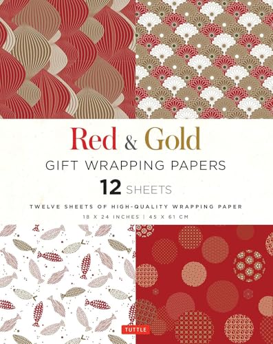 9780804851626: Red & Gold Gift Wrapping Papers: Twelve Sheets of High-Quality 18 X 24 Inch Wrapping Paper: 18 x 24 inch (45 x 61 cm) Wrapping Paper