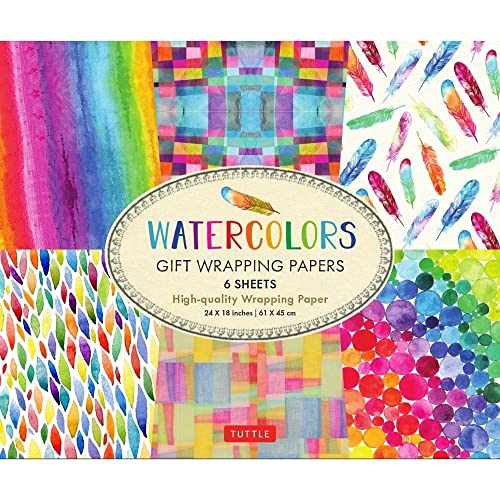 Imagen de archivo de Rainbow Watercolors Gift Wrapping Papers - 6 sheets: 24 x 18 inch Wrapping Paper a la venta por Bellwetherbooks
