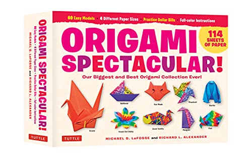 Imagen de archivo de Origami Spectacular Kit: Our Biggest and Best Origami Collection Ever! (114 Sheets of Paper; 60 Easy Projects to Fold; 4 Different Paper Sizes; Practice Dollar Bills; Full-color Instruction Book) a la venta por Book Deals
