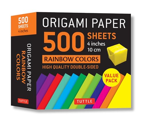 Beispielbild fr Origami Paper 500 sheets Rainbow Colors 4" (10 cm): High-Quality, Double-Sided Origami Paper Printed with 12 Different Color Combinations zum Verkauf von Monster Bookshop