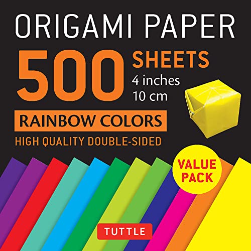 9780804852364: Origami Paper 500 sheets Rainbow Colors 4" (10 cm): High-Quality, Double-Sided Origami Paper Printed with 12 Different Color Combinations: Tuttle ... Printed with 12 Different Color Combinations