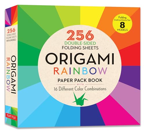 Beispielbild fr Origami Rainbow Paper Pack Book: 256 Double-sided Folding Sheets - 16 Different Color Combinations (instructions for 8 Projects): 256 Double-Sided . Sheets (Includes Instructions for 8 Models) zum Verkauf von Monster Bookshop