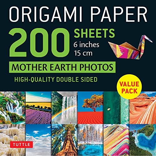 Imagen de archivo de Origami Paper 200 sheets Mother Earth Photos 6" (15 cm): Tuttle Origami Paper: High-Quality Double Sided Origami Sheets Printed with 12 Different Photographs (Instructions for 6 Projects Included) a la venta por Ergodebooks
