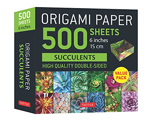 Stock image for Origami Paper 500 sheets Succulents 6 inch 15 cm Tuttle Origami Paper HighQuality, DoubleSided Origami Sheets with 12 Different Photographs Instructions for 6 Projects Included Stationery for sale by PBShop.store UK