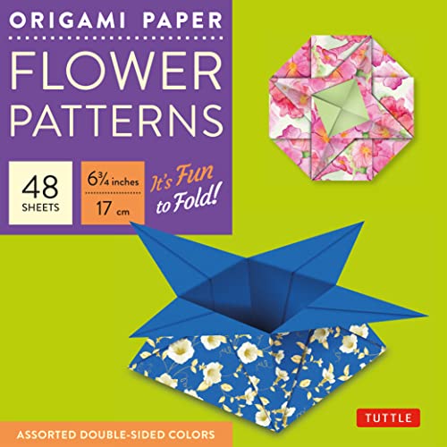 9780804853941: Origami Paper 6 3/4" (17 cm) Flower Patterns 48 Sheets: Tuttle Origami Paper: Double-Side Origami Sheets Printed with 8 Different Designs: Instructions for 6 Projects Included