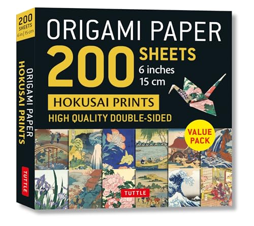 Beispielbild fr Origami Paper 200 sheets Hokusai Prints 6 (15 cm) Tuttle Origami Paper Double-Sided Origami Sheets Printed with 12 Different Designs (Instructions for 5 Projects Included) zum Verkauf von Lakeside Books