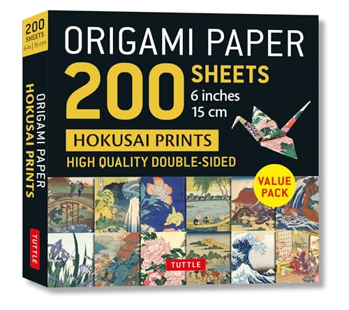 9780804854894: Origami Paper 200 sheets Hokusai Prints 6" 15 cm /anglais: Tuttle Origami Paper: Double-Sided Origami Sheets Printed with 12 Different Designs (Instructions for 5 Projects Included)