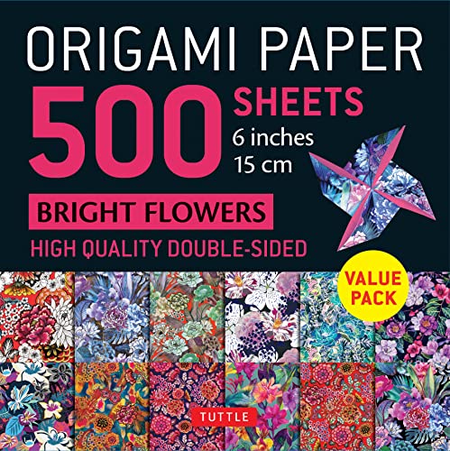 Imagen de archivo de Origami Paper 500 sheets Bright Flowers 6" (15 cm): Double-Sided Origami Sheets with 12 Punchy Floral Designs (Instructions for 5 Projects Included) a la venta por Lakeside Books