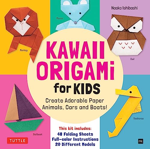 Beispielbild fr Kawaii Origami for Kids Kit: Create Adorable Paper Animals, Cars and Boats! (Includes 48 folding sheets and full-color instructions) zum Verkauf von BooksRun