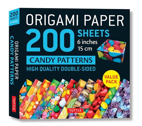 Beispielbild fr Origami Paper 200 sheets Candy Patterns 6" (15 cm): Tuttle Origami Paper: Double Sided Origami Sheets Printed with 12 Different Designs (Instructions for 6 Projects Included) zum Verkauf von Lakeside Books