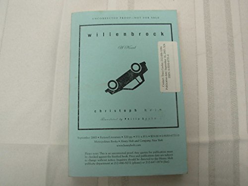 9780805067316: Willenbrock: A Novel