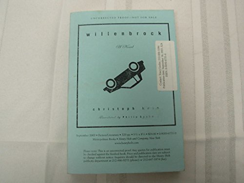 Imagen de archivo de Willenbrock: A Novel a la venta por Front Cover Books