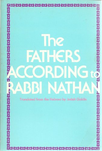 Stock image for The Fathers According to Rabbi Nathan (Aboth de-Rabbi Nathan) (English and Hebrew Edition) for sale by SatelliteBooks