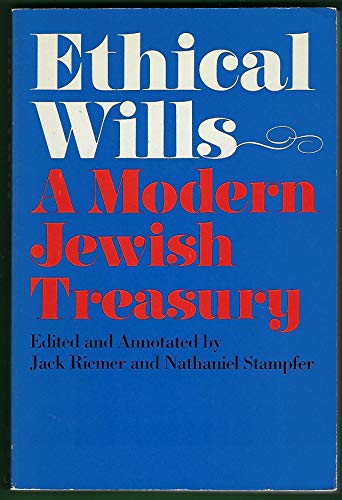 Beispielbild fr Ethical Wills : A Modern Jewish Treasury zum Verkauf von Better World Books