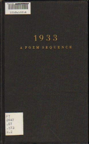 "1933": A New Poem Sequence (9780805231779) by Karl Wolfskehl