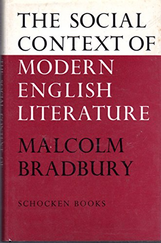 Beispielbild fr The Social Context of Modern English Literature. zum Verkauf von Better World Books