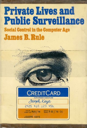 Imagen de archivo de Private Lives and Public Surveillance: Social Control in the Computer Age a la venta por ThriftBooks-Atlanta