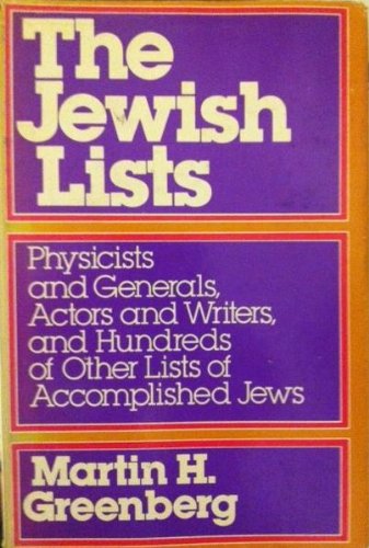Beispielbild fr Jewish Lists zum Verkauf von Wonder Book
