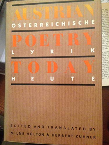 Stock image for Austrian Poetry Today for sale by Better World Books