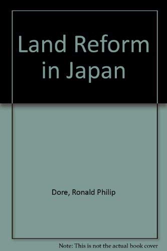 Stock image for Land Reform in Japan for sale by Jackson Street Booksellers