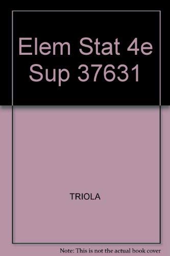 Stock image for Elem Stat 4e Sup 37631 for sale by Ammareal