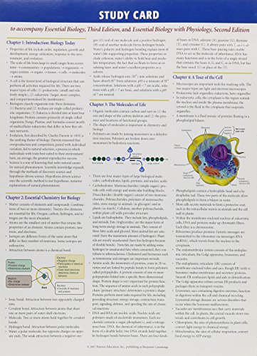 Imagen de archivo de Study Card: To Accompany Essential Biology 3/E & Essential Biology W/Physiology 2/E a la venta por HPB-Red