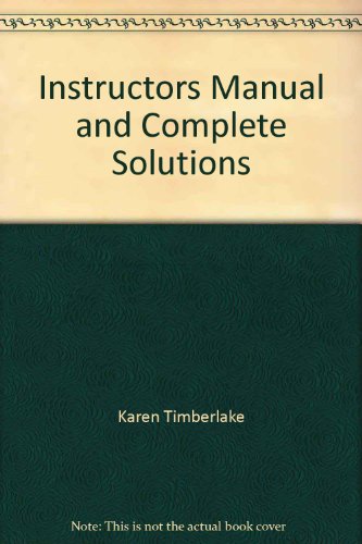 9780805330076: Instructors Manual and Complete Solutions