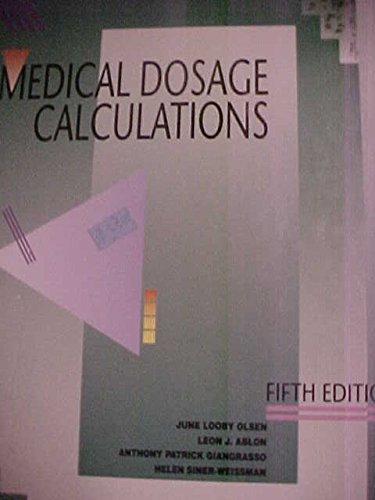 Imagen de archivo de Medical Dosage Calculations a la venta por BookHolders