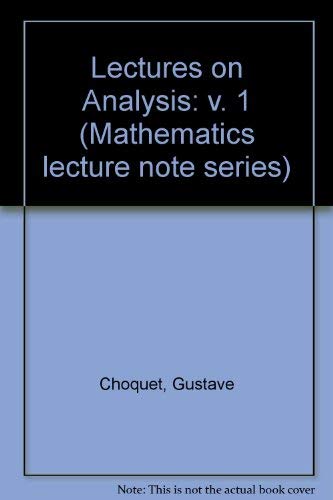 Beispielbild fr Lectures on Analysis, Vol. 1: Integration and Topological Vector Spaces (Mathematics Lecture Notes) zum Verkauf von ThriftBooks-Dallas