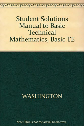 Imagen de archivo de Basic Technical Mathematics Student Solutions Manual a la venta por HPB-Red