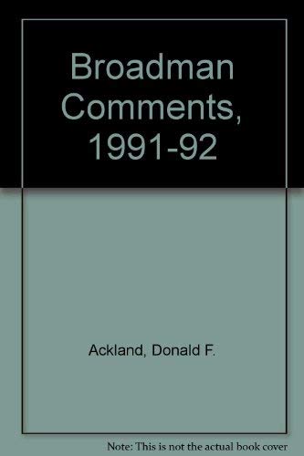 9780805415872: Broadman Comments, 1991-92