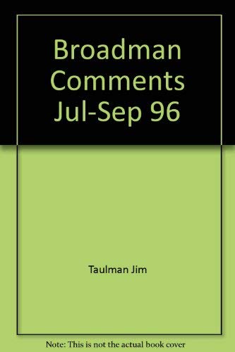 Broadman Comments: October-December 1996 (9780805417401) by Dean, Robert J.; Taulman, Jim; Fowler, J. B.