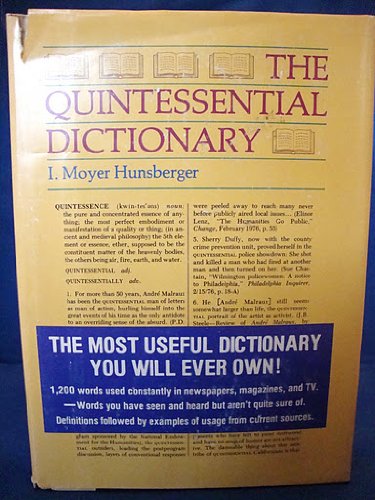 9780805512618: Title: The quintessential dictionary