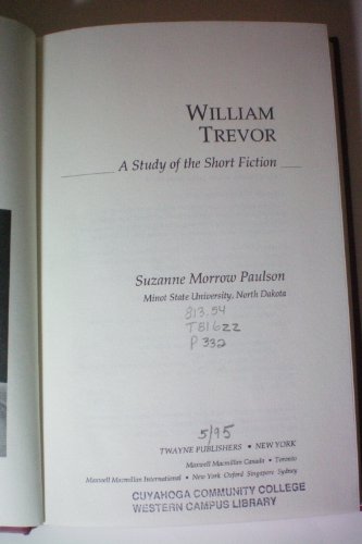Stock image for William Trevor: A Study of the Short Fiction (Twayne's Studies in Short Fiction) for sale by Front Cover Books